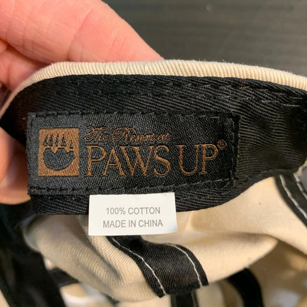 Paws Up Baseball Cap Tan Cotton Adjustable Strap Embroidered Logo Unisex Montana